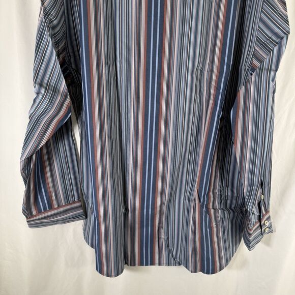 New Tommy Bahama Dress Shirt Men's L Blue Striped Long Sleeve Button Up Cotton - Picture 12 of 12